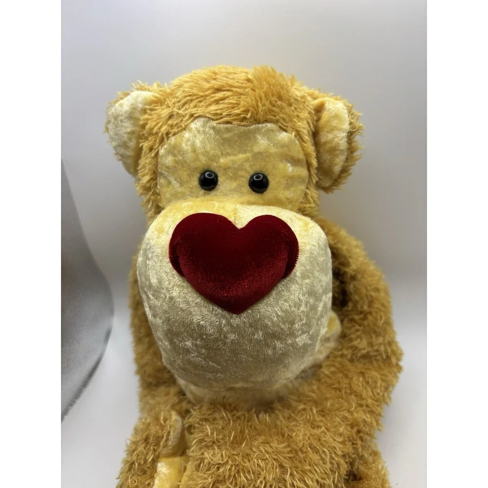 Dankin Hanging Hook Loop Heart Nose Valentine Monkey Plush Large 20